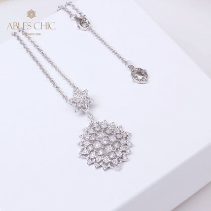 Honeycomb Filigree Starry Necklace 5007