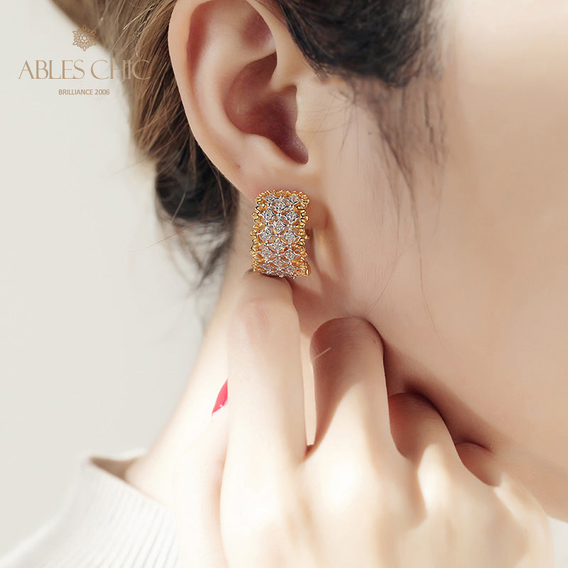 Airy Lace Honeycomb Earrings 5011