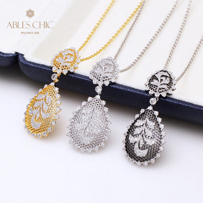 Lacy Filigree Floral Necklace 5340