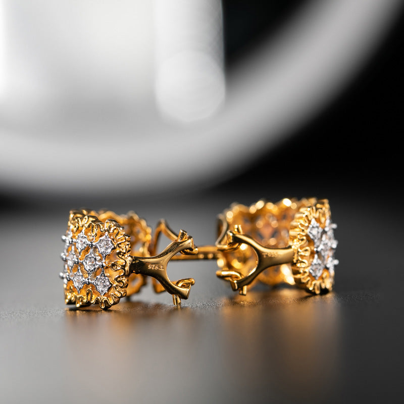 Airy Lace Honeycomb Earrings 5011