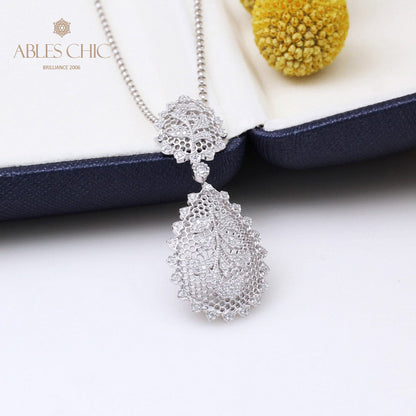 Lacy Filigree Floral Necklace 5340