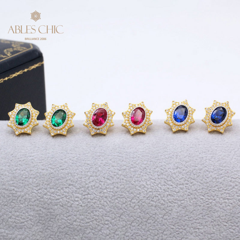 Solatiare Sapphire Star Earrings 5471