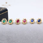 Solatiare Sapphire Star Earrings 5471