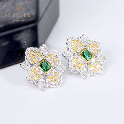 Emerald Clover Blossom Earrings 5150