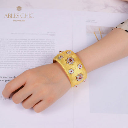 Gem Floral Wide Bracelet 5457