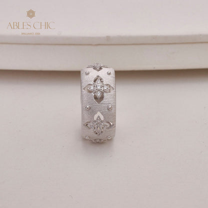 Bague florale trèfles soyeux CZ 5706