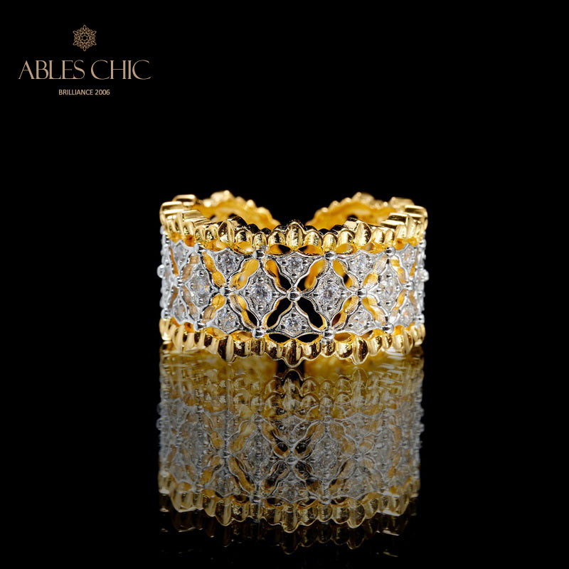 Honeycomb Fretwork Open Ring 5857