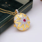 Ruby CZ Locket Pendant 5210