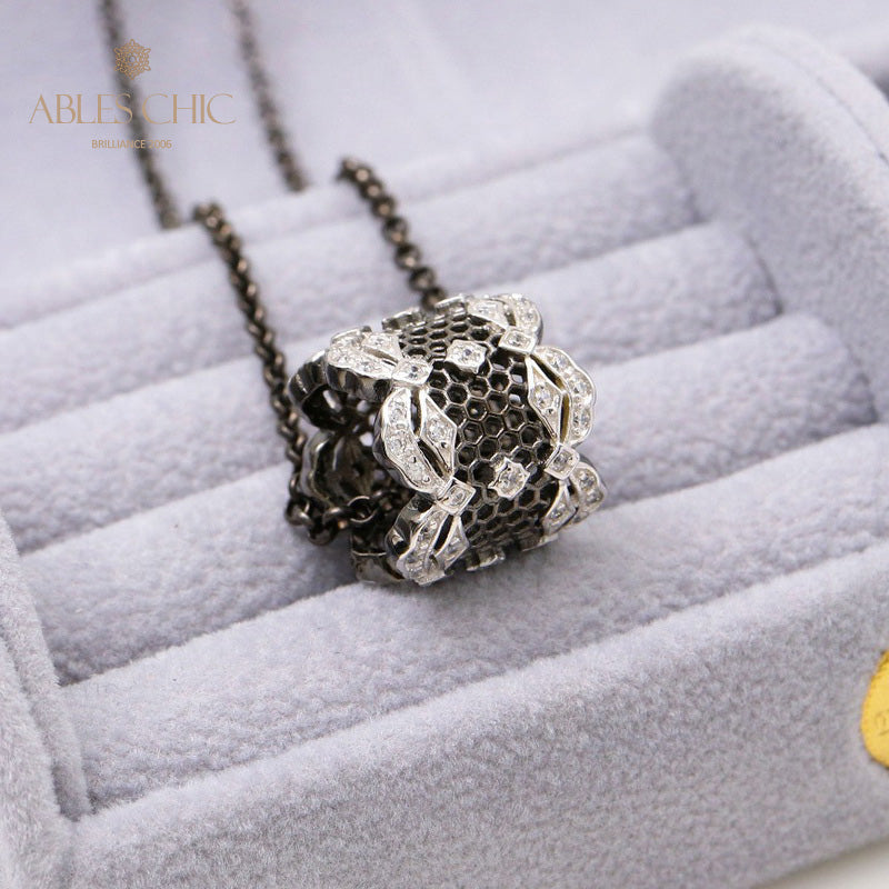 Lacy Filigree Pendant Necklace 6567