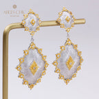 Detailed Silky Stars Floral Earrings 5278