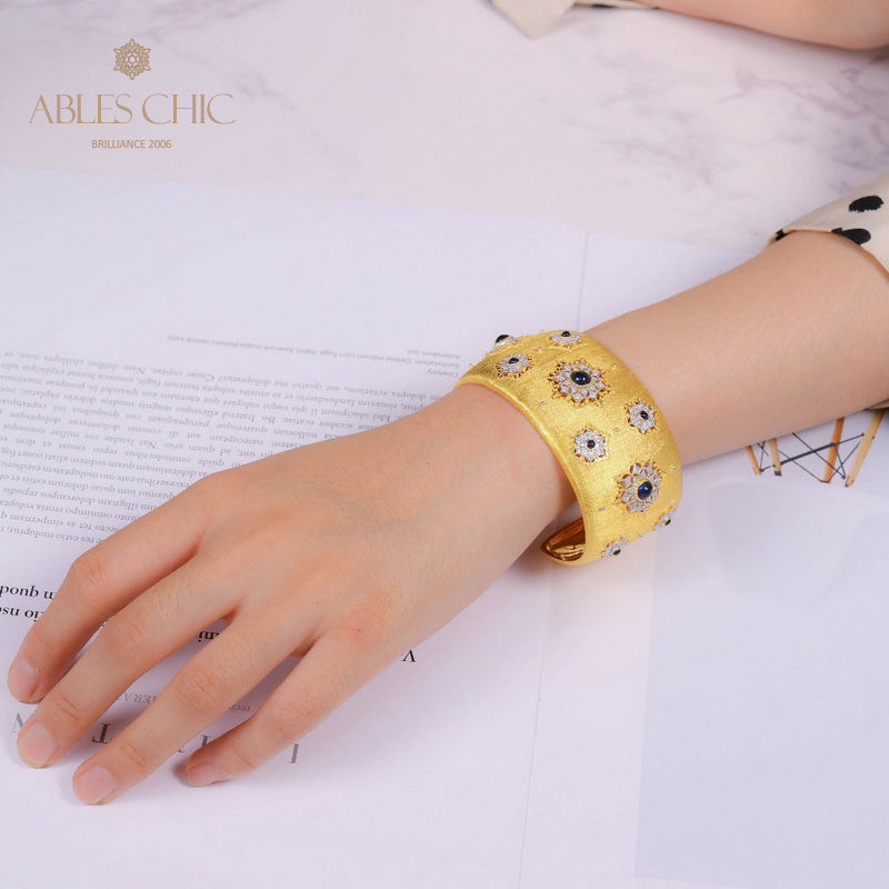 Gem Floral Wide Bracelet 5457