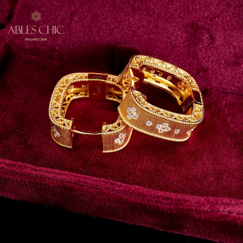 Zircon Clover Earrings 5773