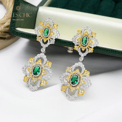 Boucles d'oreilles chandelier trèfle ajourées raffinées 5664