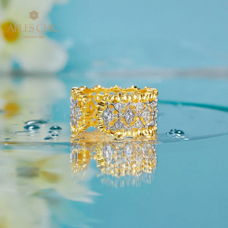 Honeycomb Fretwork Open Ring 5857