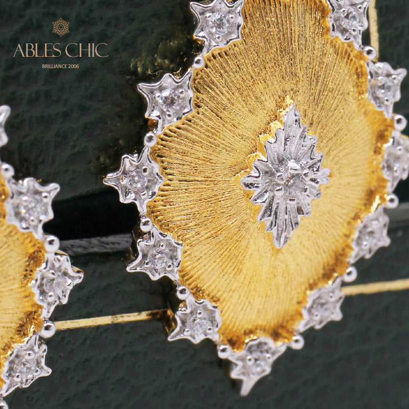 Detailed Silky Stars Floral Earrings 5278