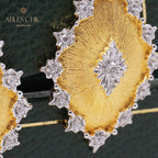 Detailed Silky Stars Floral Earrings 5278