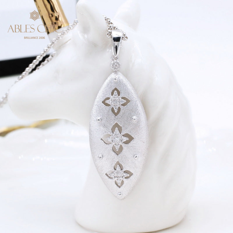 Fabric Clover Flower Pendant 5281