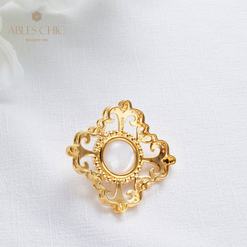 Mabe Pearl Filigree Halo Pendant 5821