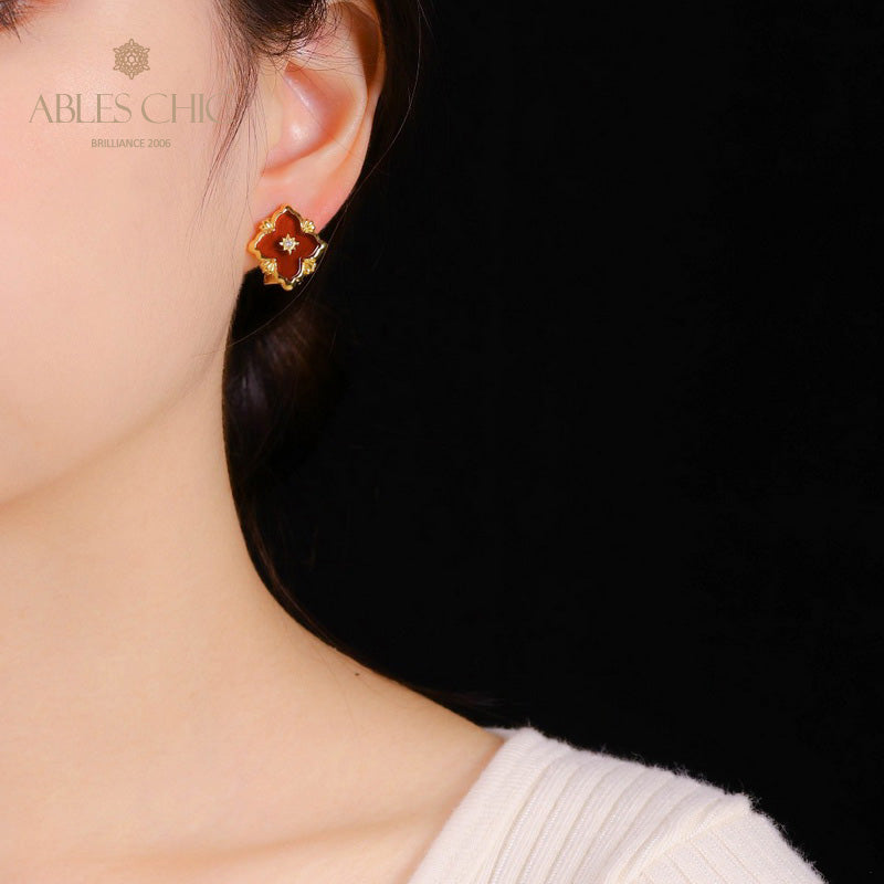 Clover Star Floral Earrings 5035
