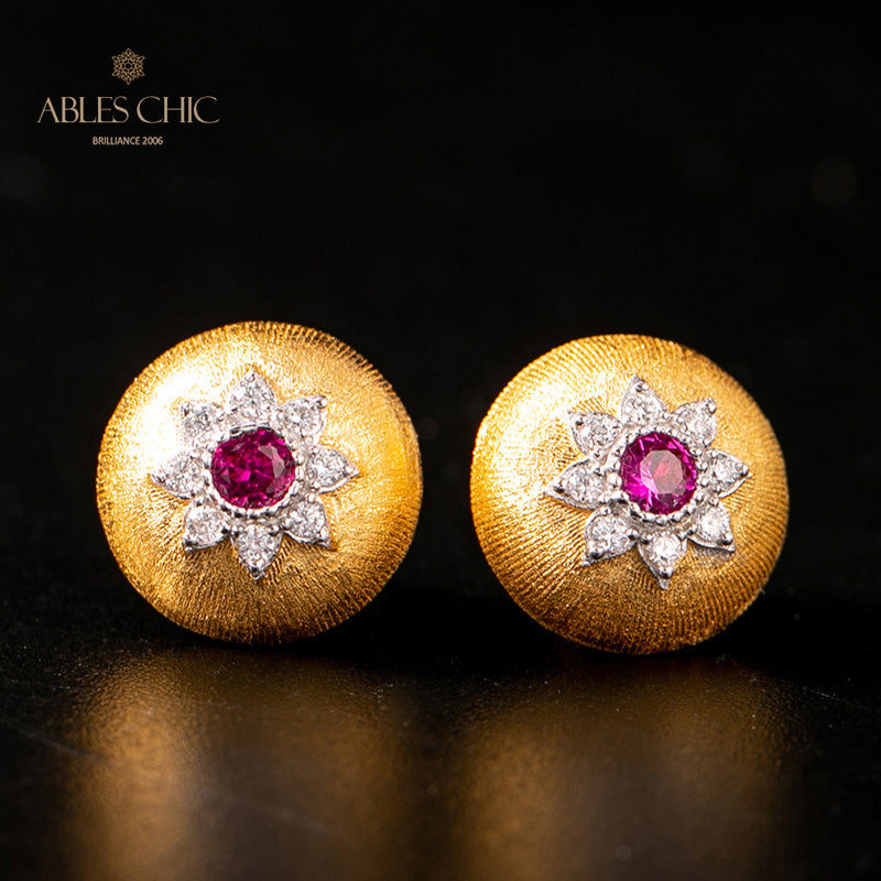 Dome Star Floral Earrings 5091