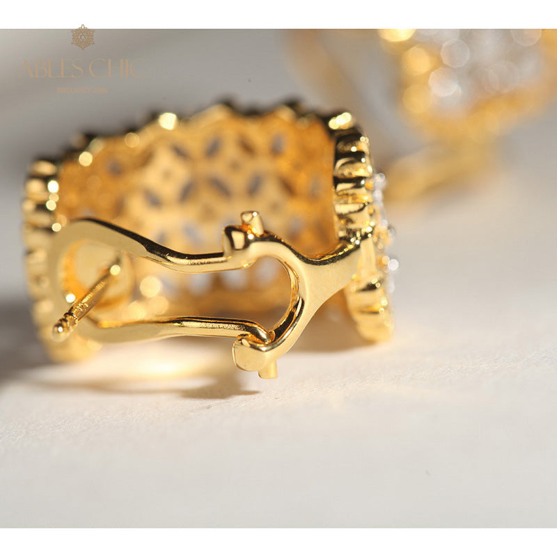 Airy Lace Honeycomb Earrings 5011