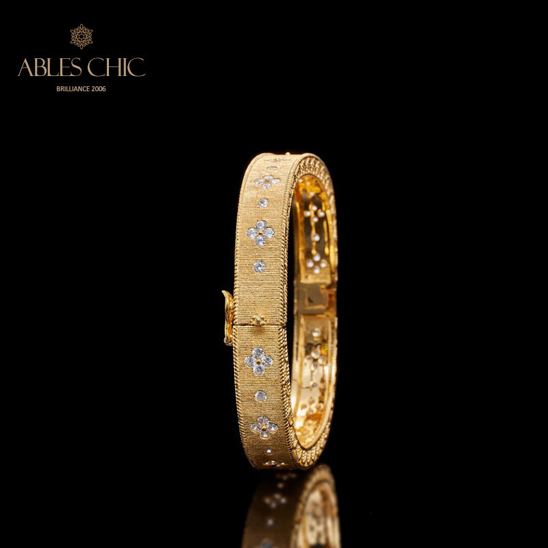 Fabric Clover Starry Zircon Bracelet 5776