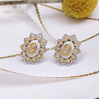 Fretwork Blossoms Flower Earrings 5262