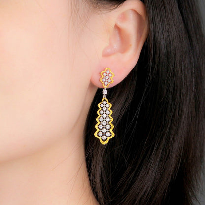 Lace Fretwork Chandelier Earrings 5010