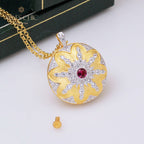 Ruby CZ Locket Pendant 5210