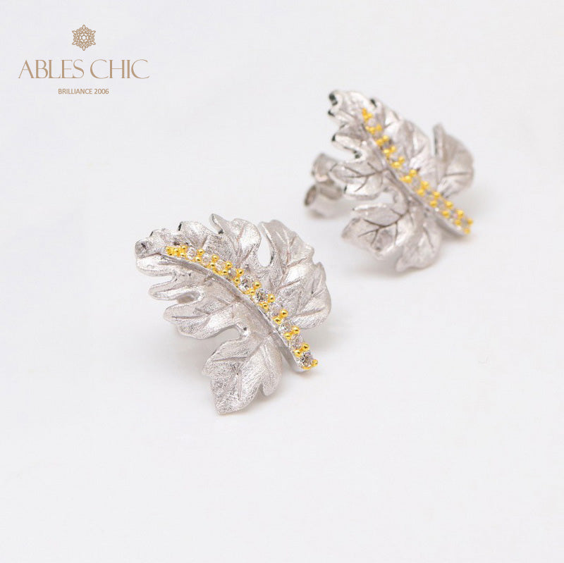 Maple Leaf Brushed Earrings 5141