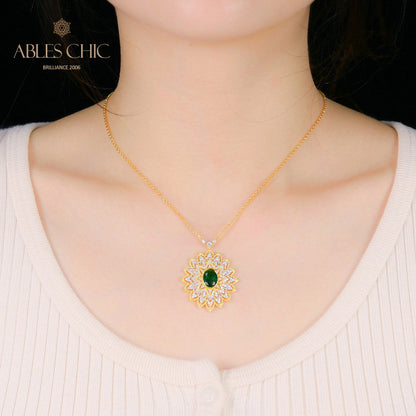 Starry Oval Blossom Necklace 5667