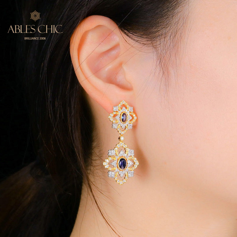 Refined Fretwork Clover Chandelier Earrings 5664