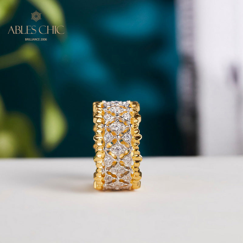 Honeycomb Fretwork Open Ring 5857