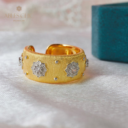 Starry Flowers Silky Open Ring 6374