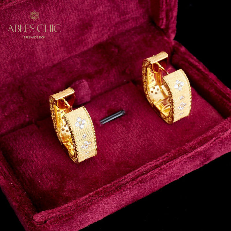 Zircon Clover Earrings 5773