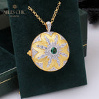 Ruby CZ Locket Pendant 5210