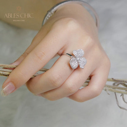 Paved Rose Petal Ring 5303