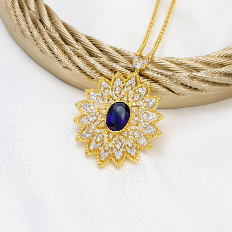 Starry Oval Blossom Necklace 5667