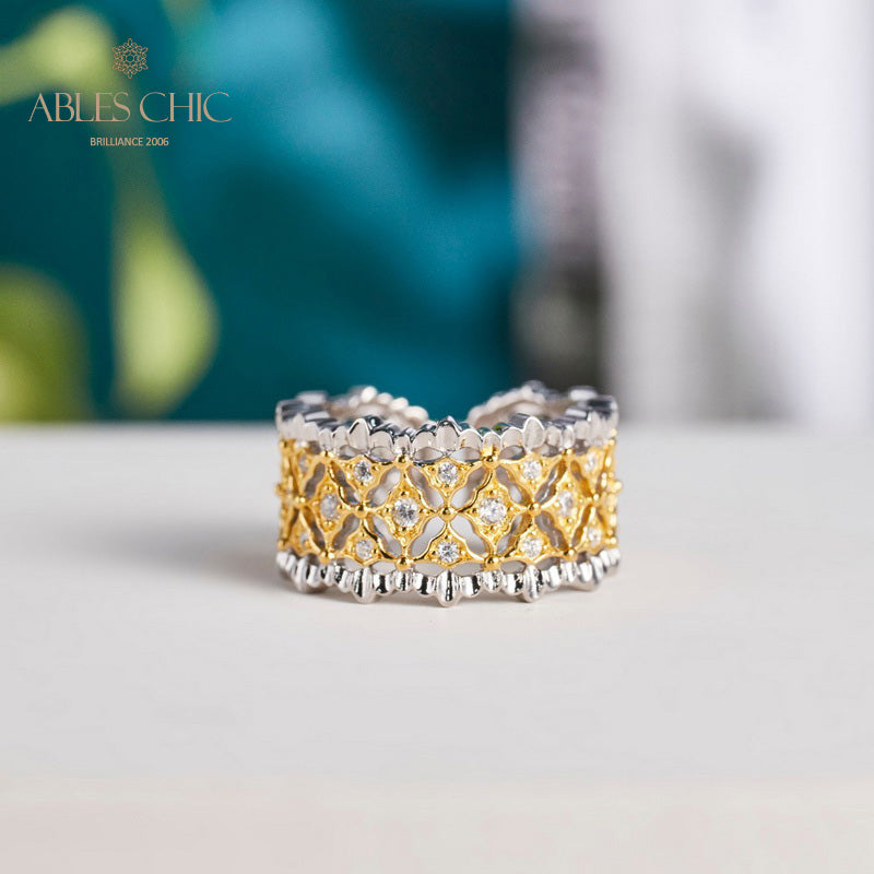 Honeycomb Fretwork Open Ring 5857