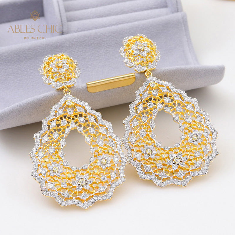 Lace Fretwork Chanderlier Earrings 5193