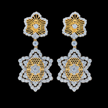 Paved Floral Eloquence Earrings 5907