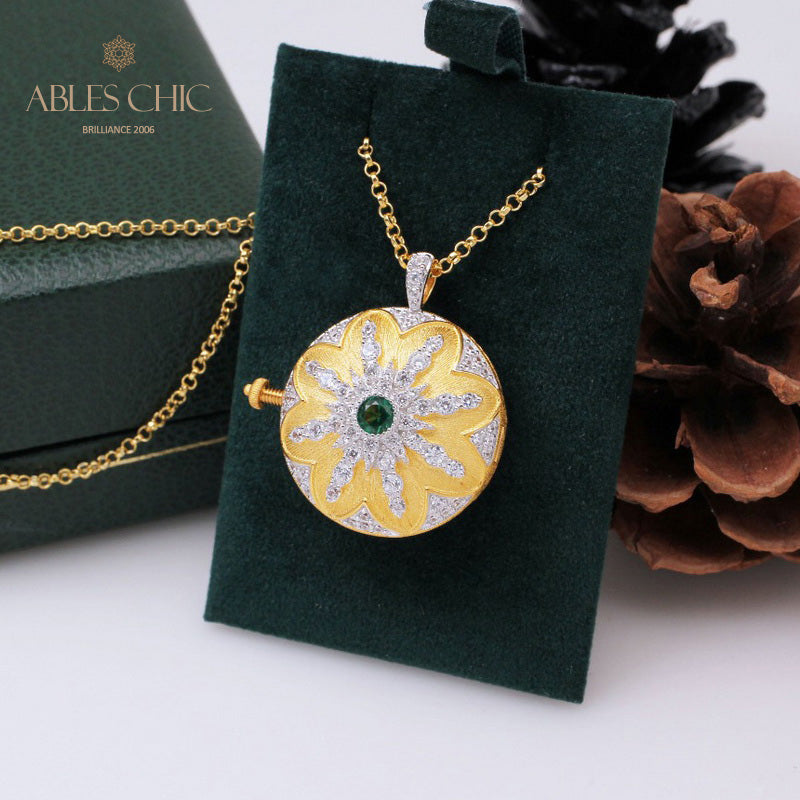 Ruby CZ Locket Pendant 5210