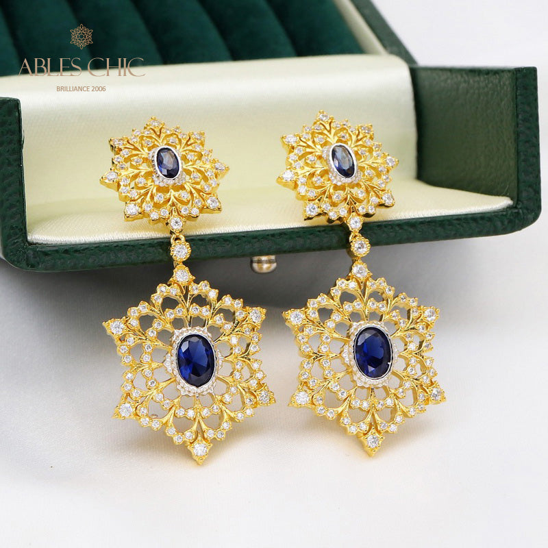 Floral Snowflake Chandelier Earrings 5654