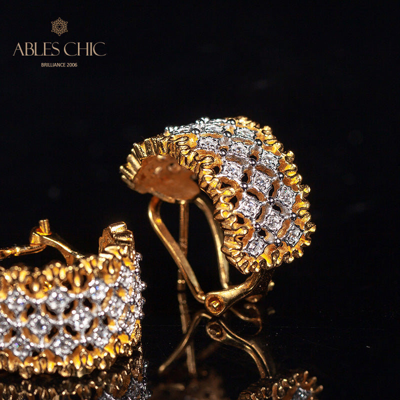 Airy Lace Honeycomb Earrings 5011