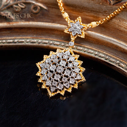 Honeycomb Filigree Starry Necklace 5007