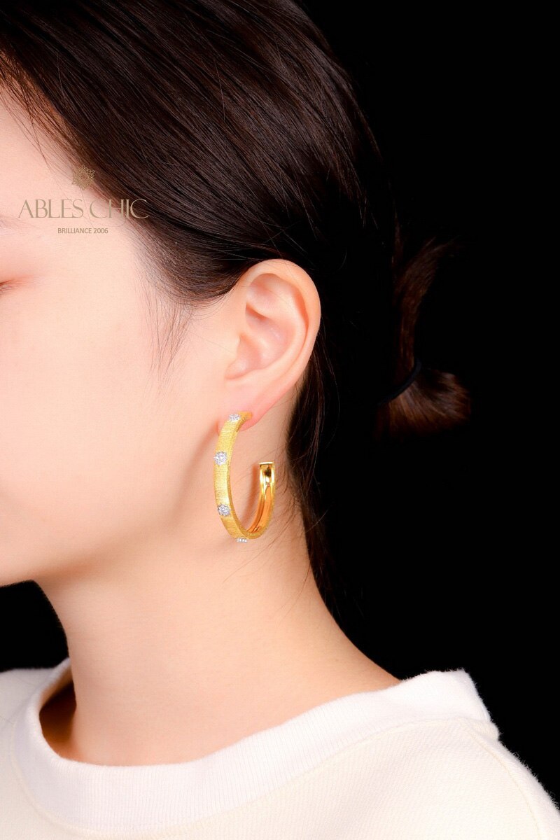 Silk Stars Hoop Earrings 5482