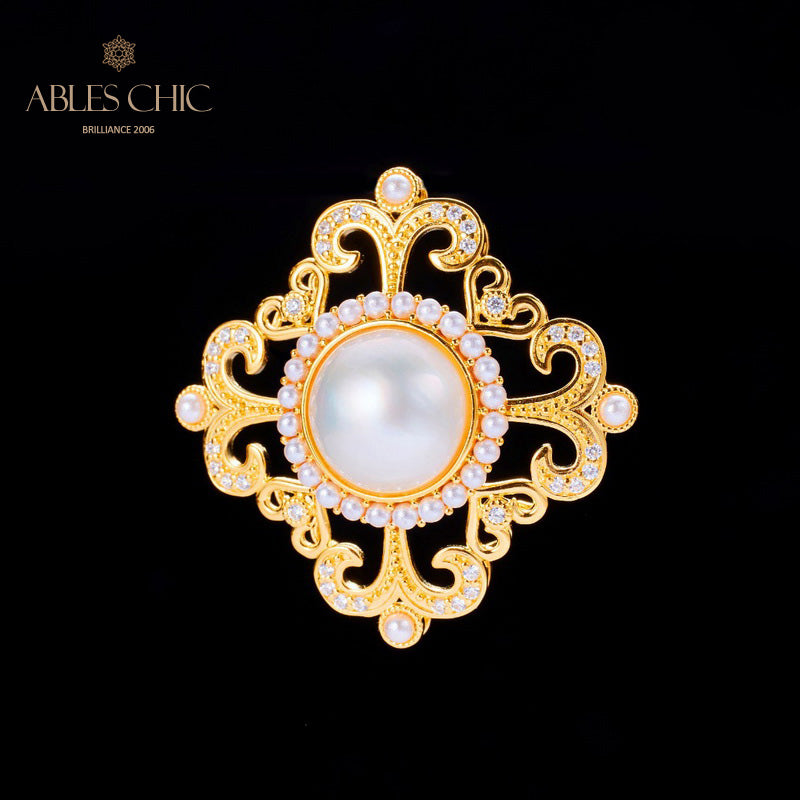 Mabe Pearl Filigree Halo Pendant 5821