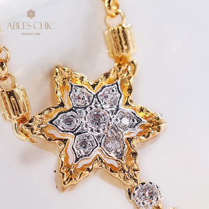 Honeycomb Filigree Starry Necklace 5007