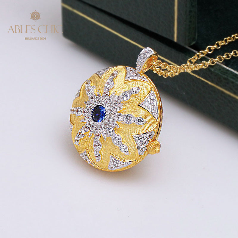 Ruby CZ Locket Pendant 5210