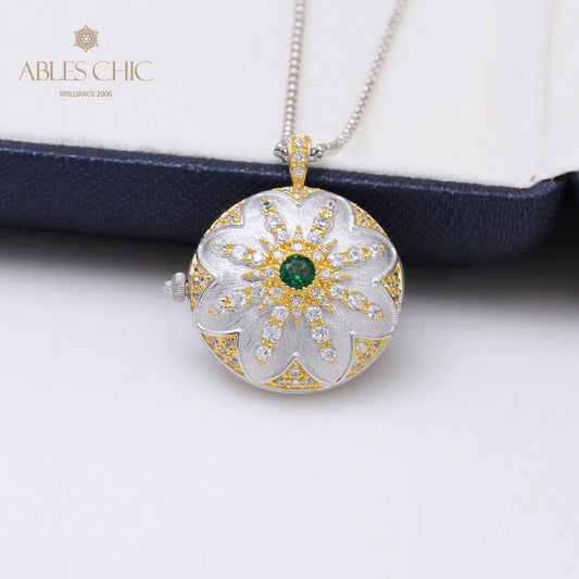 Pendentif médaillon vintage Gem Star 5318